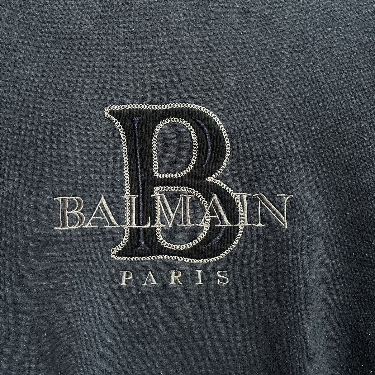 Pierre Balmain Vintage 90s Pierre Balmain Paris Logo Sweatshirt Navy Size US L / EU 52-54 / 3 - 3 Thumbnail