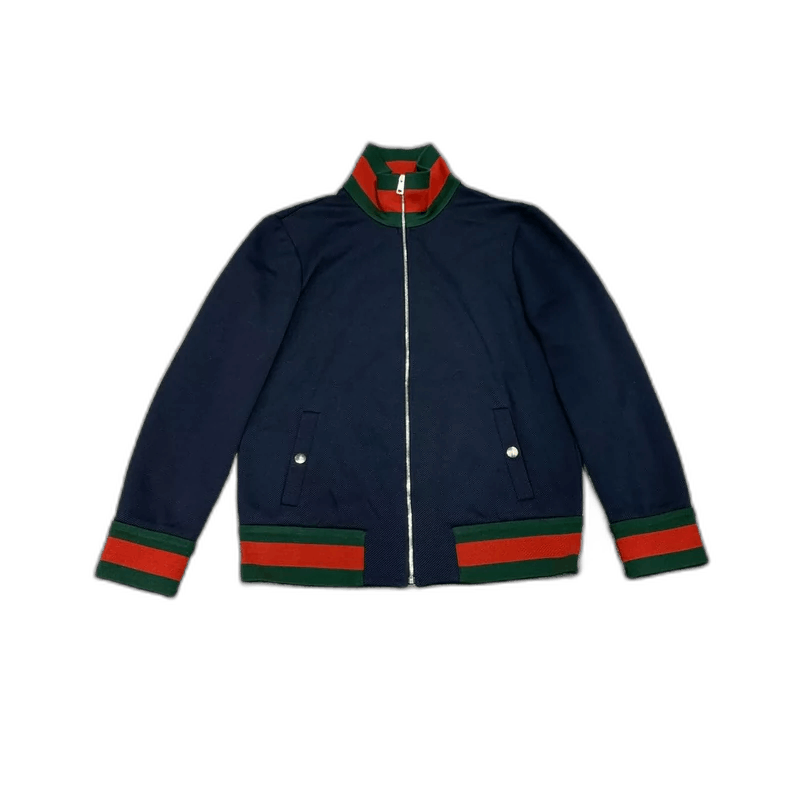Gucci Gucci Deep Blue Jacket with Red Green Stripes-yf Size US M / EU 48-50 / 2 - 1 Thumbnail