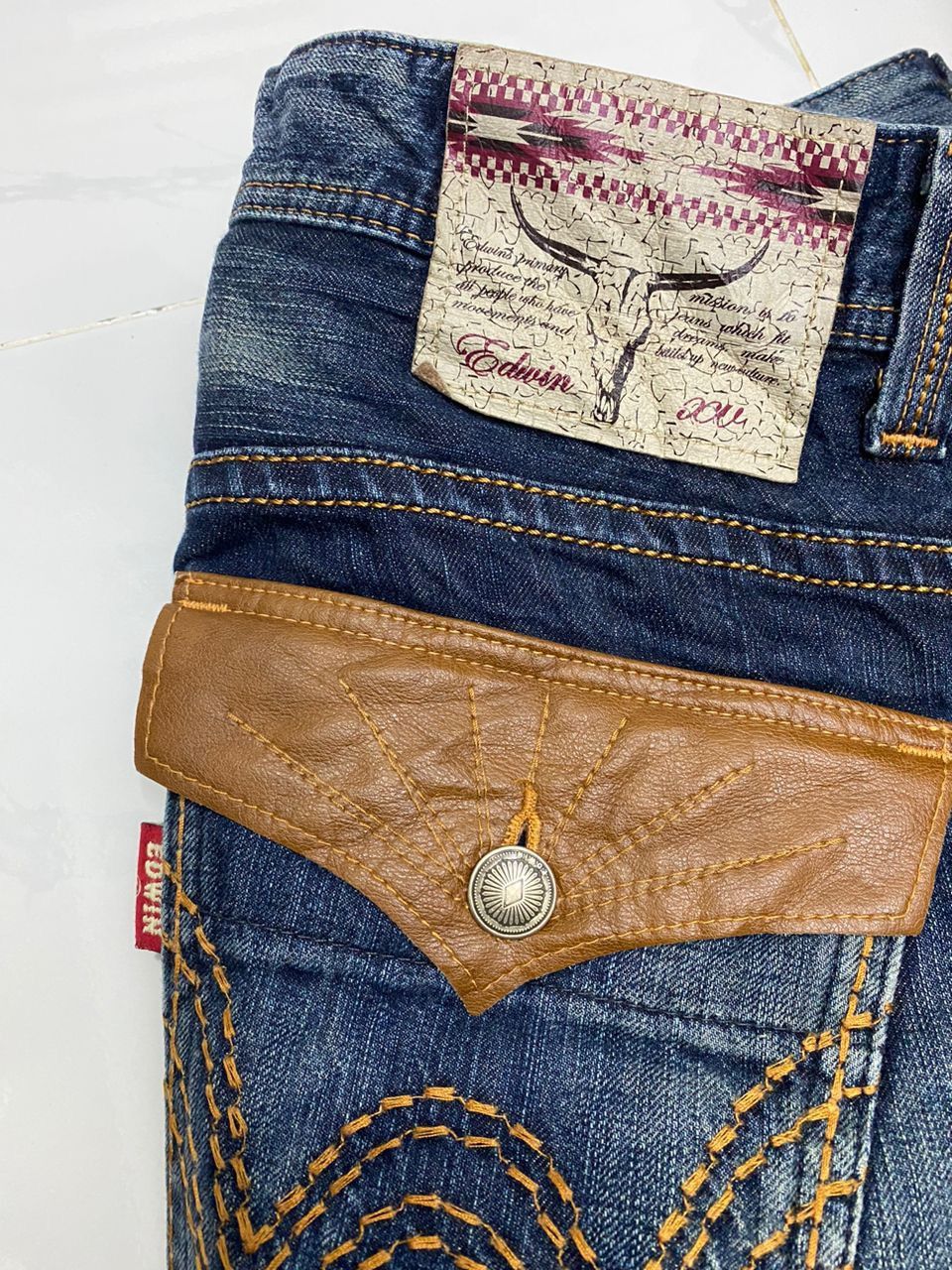 Kapital BAGGY FLARE🔥EDWIN XU DISTRESSED DENIM FLARED JEANS Size US 36 / EU 52 - 8 Thumbnail