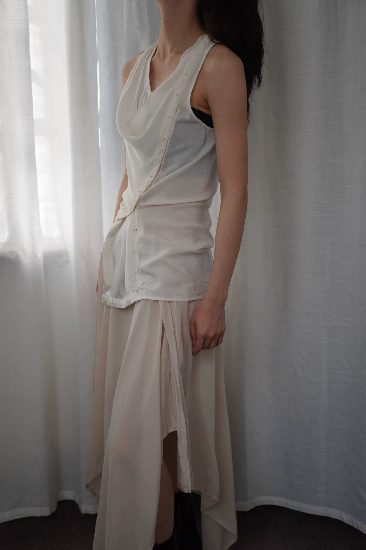 3.1 Phillip Lim PHILLIP LIM 00s Silk Button Plunge Neck Vest Women Size XS / US 0-2 / IT 36-38 - 8 Thumbnail