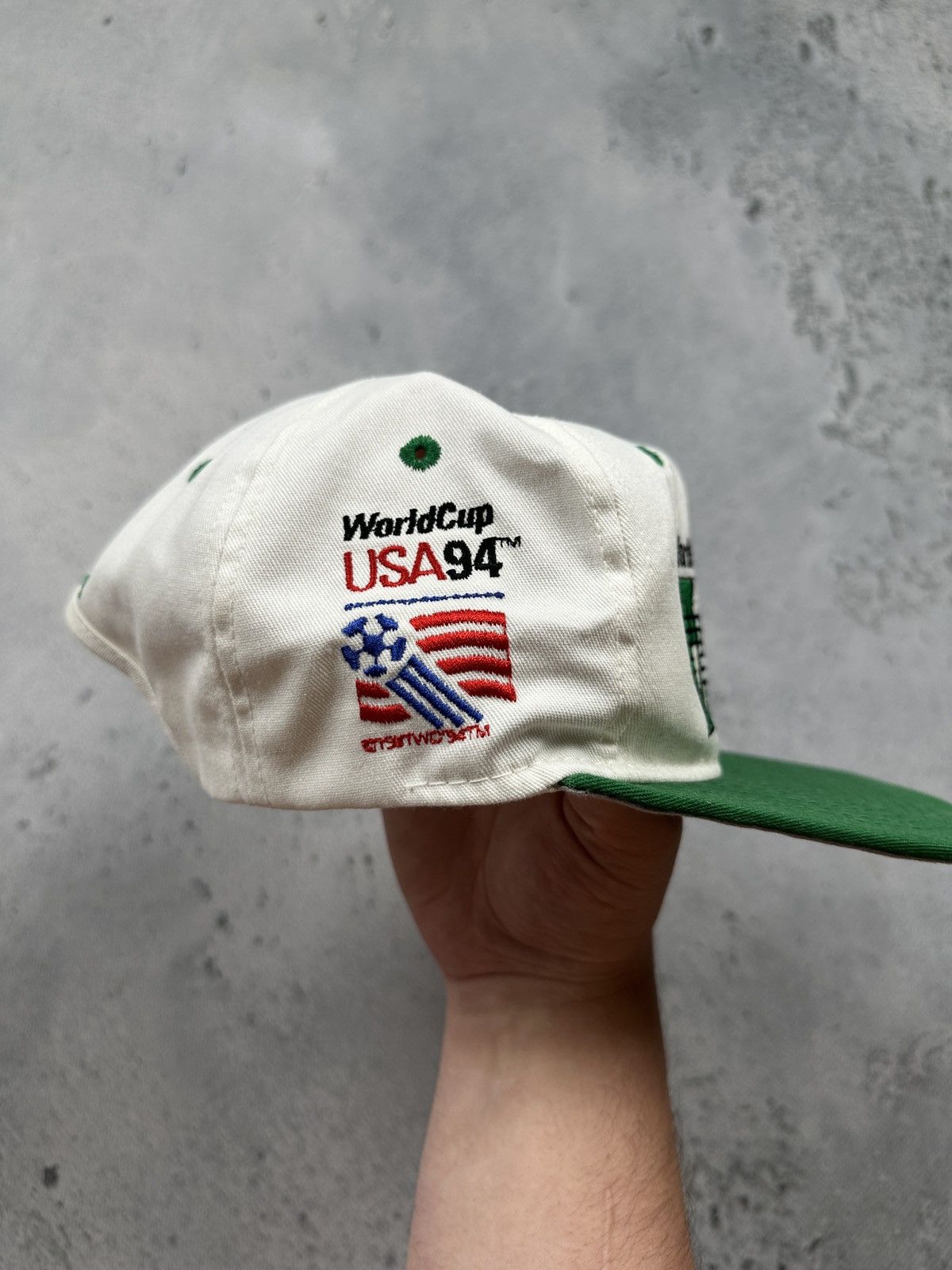 Vintage Vintage 1994 World Cup USA Italy #1 Snapback Hat Green White Size ONE SIZE - 4 Thumbnail