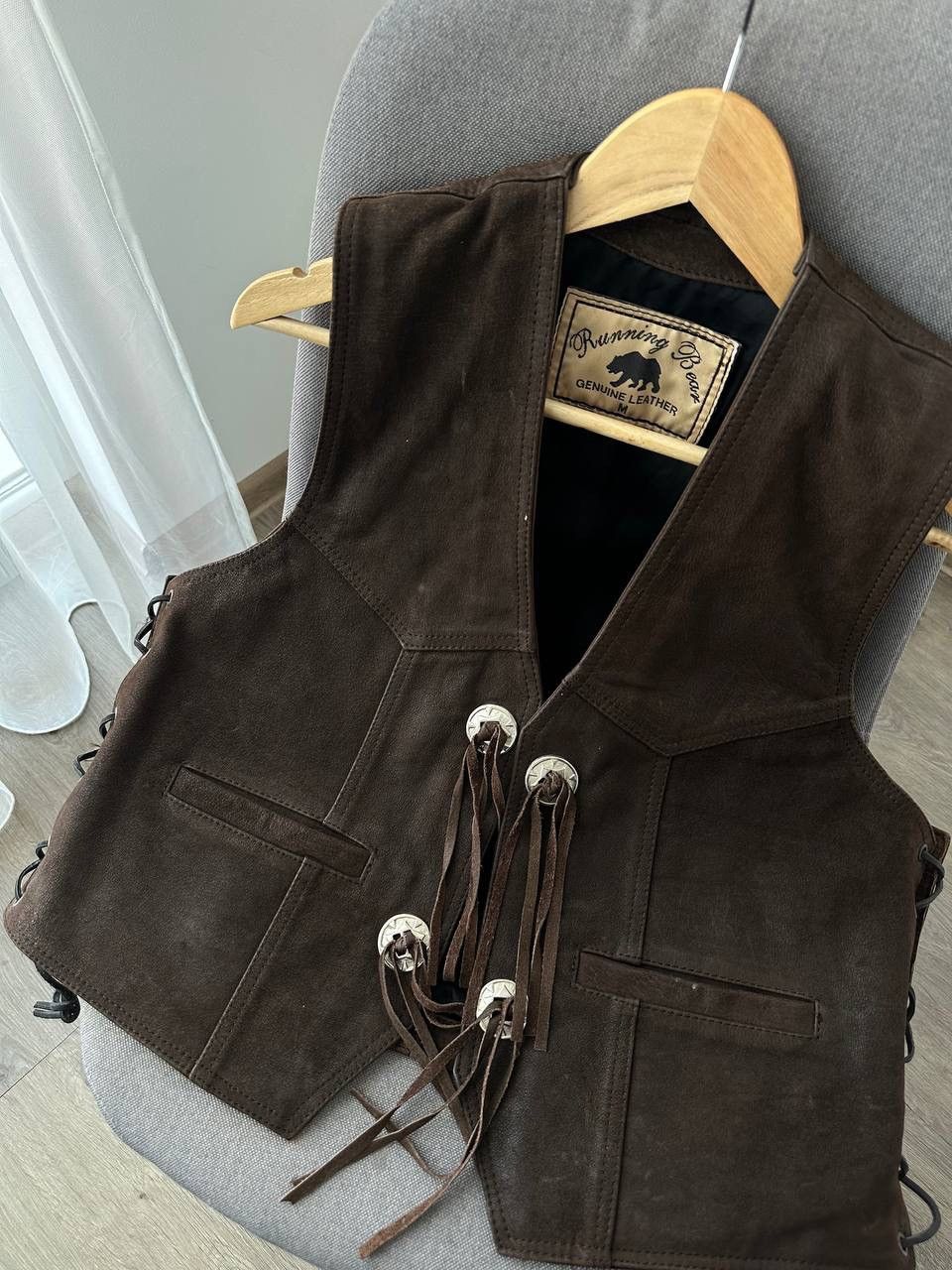 Genuine Leather × Vintage Vintage Genuine Leather Brown Cowboy West Jacket Size US M / EU 48-50 / 2 - 20 Thumbnail