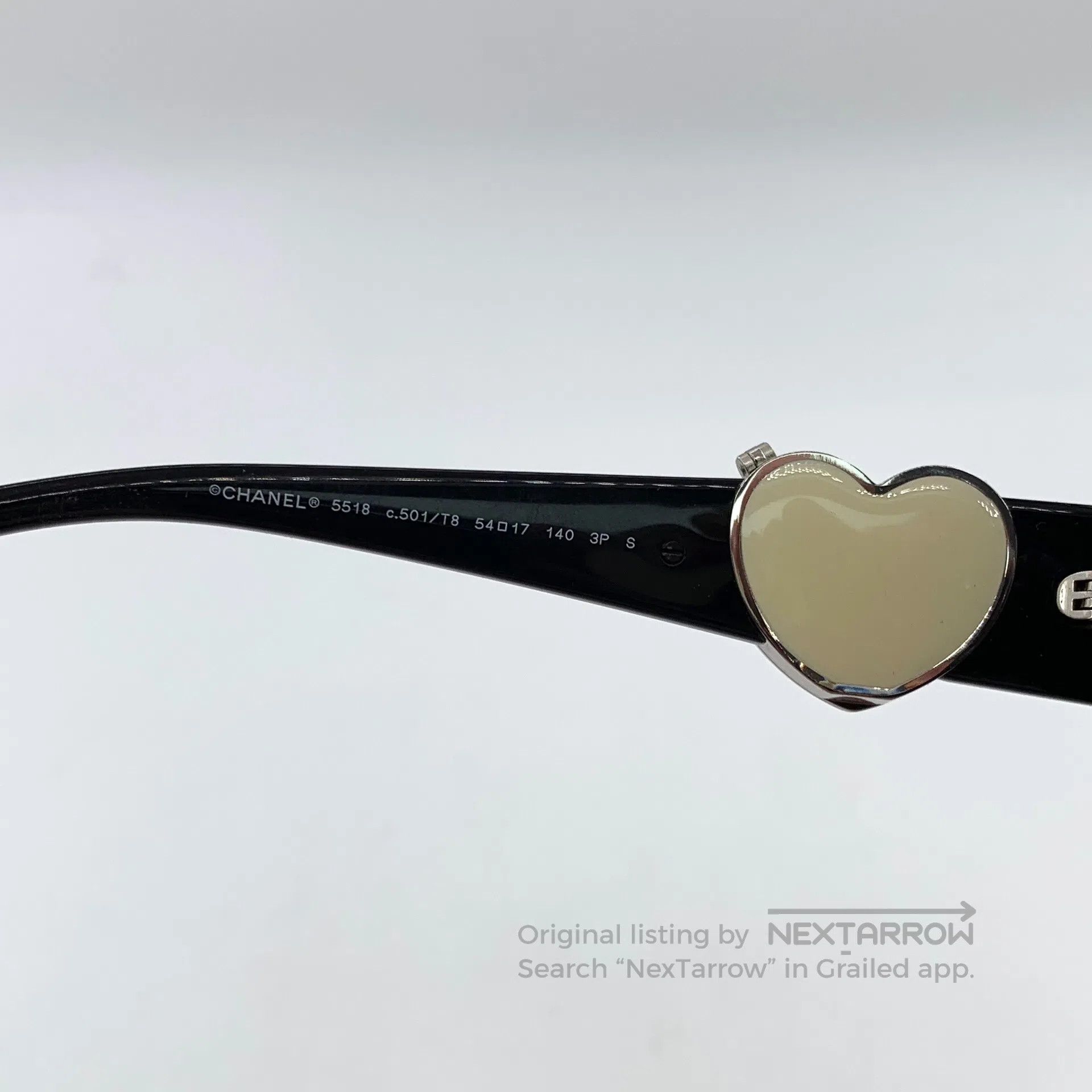 Chanel Chanel Black Logo Heart Decoration Square Frame Sunglasses Size ONE SIZE - 8 Thumbnail