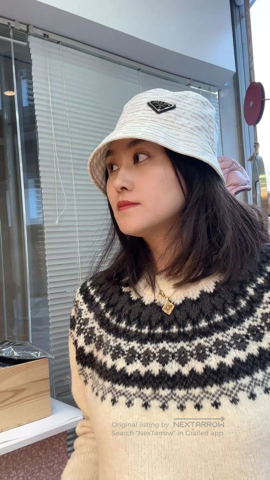Prada Prada White Limited Edition Bucket Hat. Size ONE SIZE - 5 Thumbnail