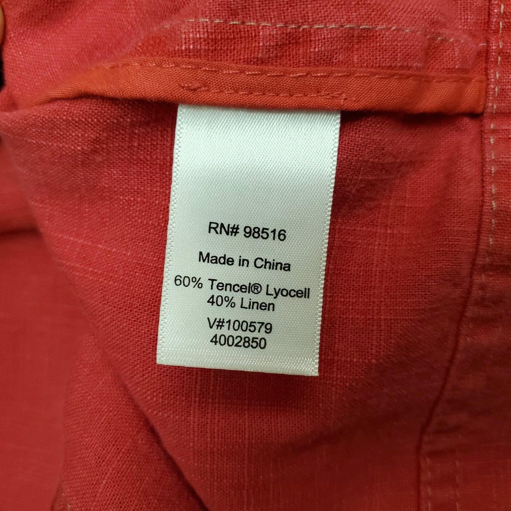 Coldwater Creek Coldwater Creek Jacket Womens 10 Red Linen Blend Sun Faded Long Sleeve Casual Shirt, Women, 1960s USA Theme Size L / US 10 / IT 46 - 6 Thumbnail