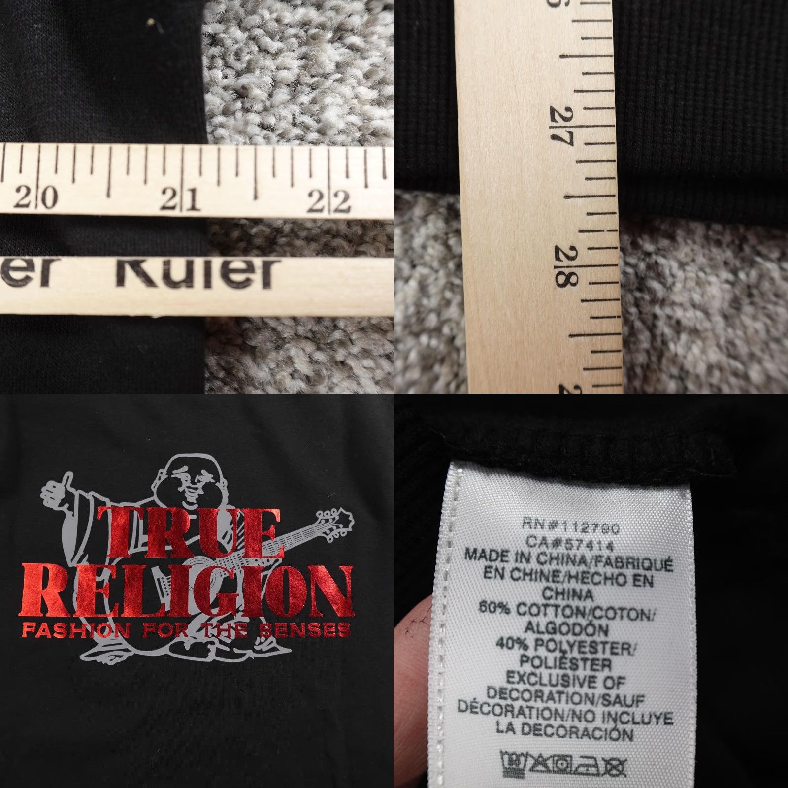 True Religion VINTAGE True Religion Sweatshirt Mens L Black Buddha Logo Pullover Crewneck Sweater Size US L / EU 52-54 / 3 - 8 Thumbnail