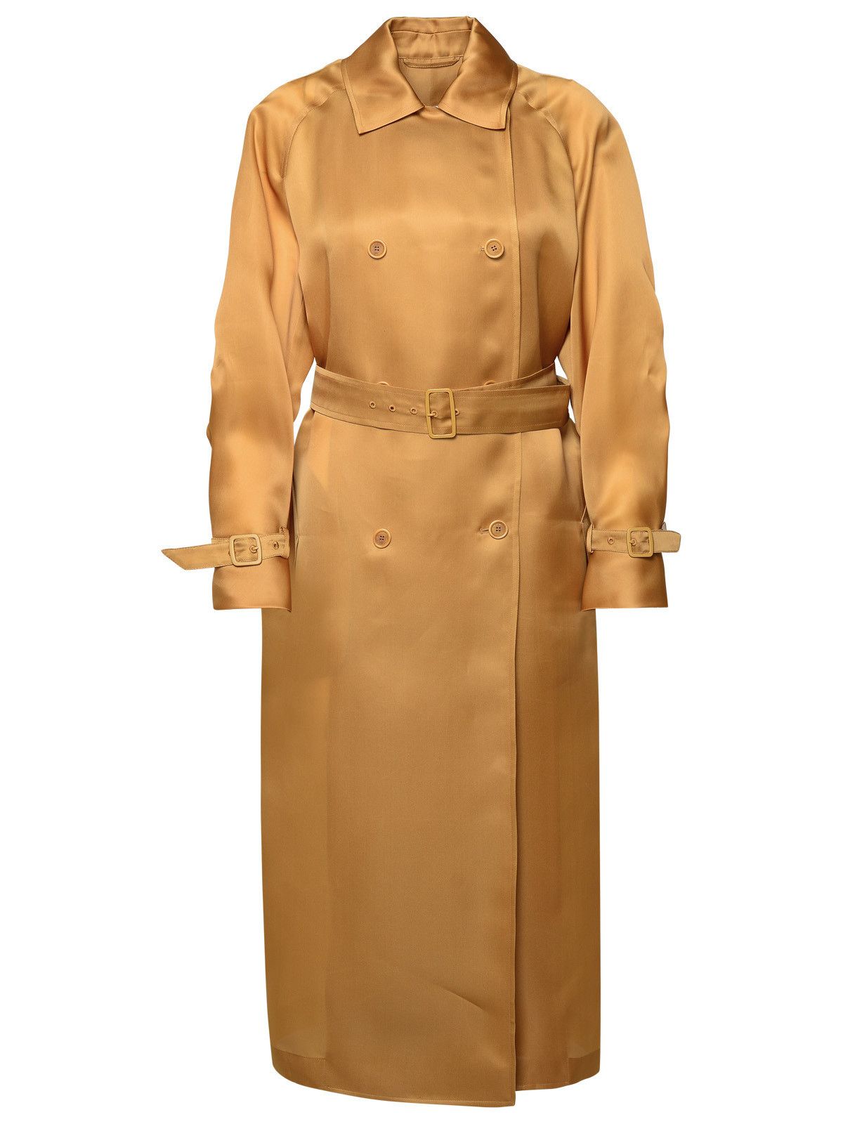 image of Max Mara 'sacco' Silk Leather Trench Coat in Brown, Women's (Size XS)