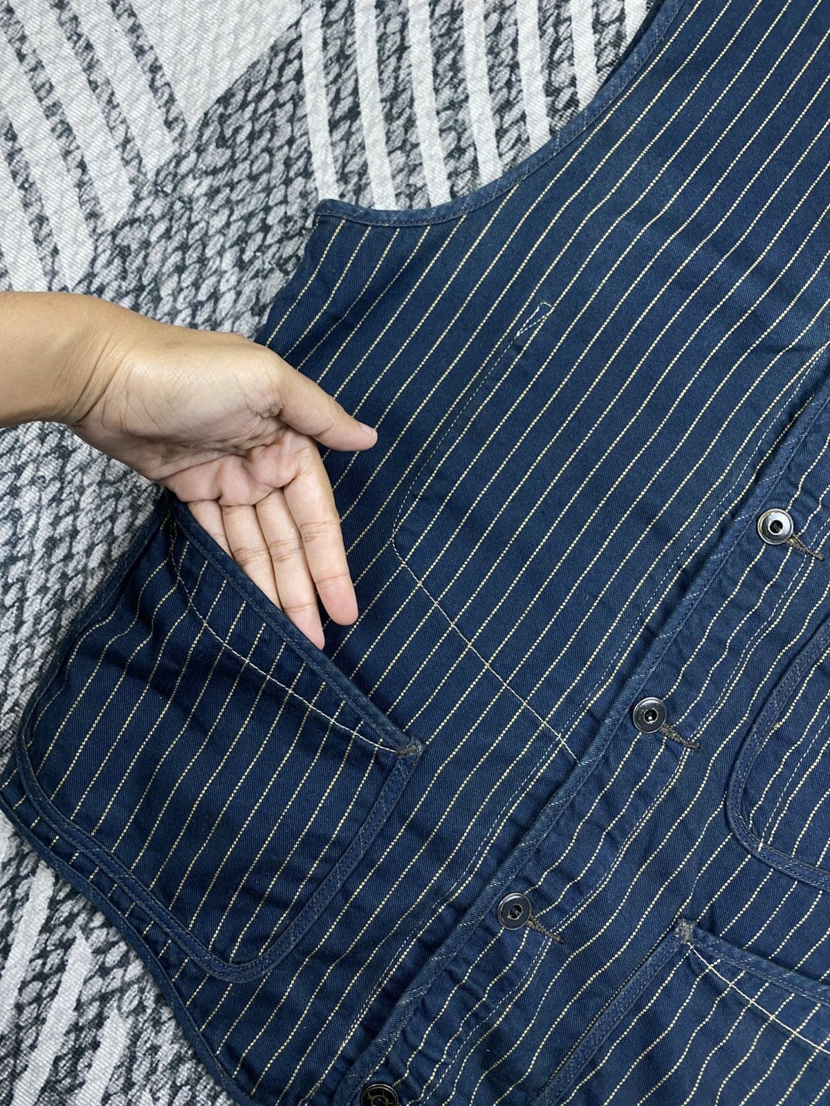 RRL Ralph Lauren 🔥RARE Vintage RRL Ralph Lauren Indigo Hickory Stripes Vest Size US S / EU 44-46 / 1 - 6 Thumbnail