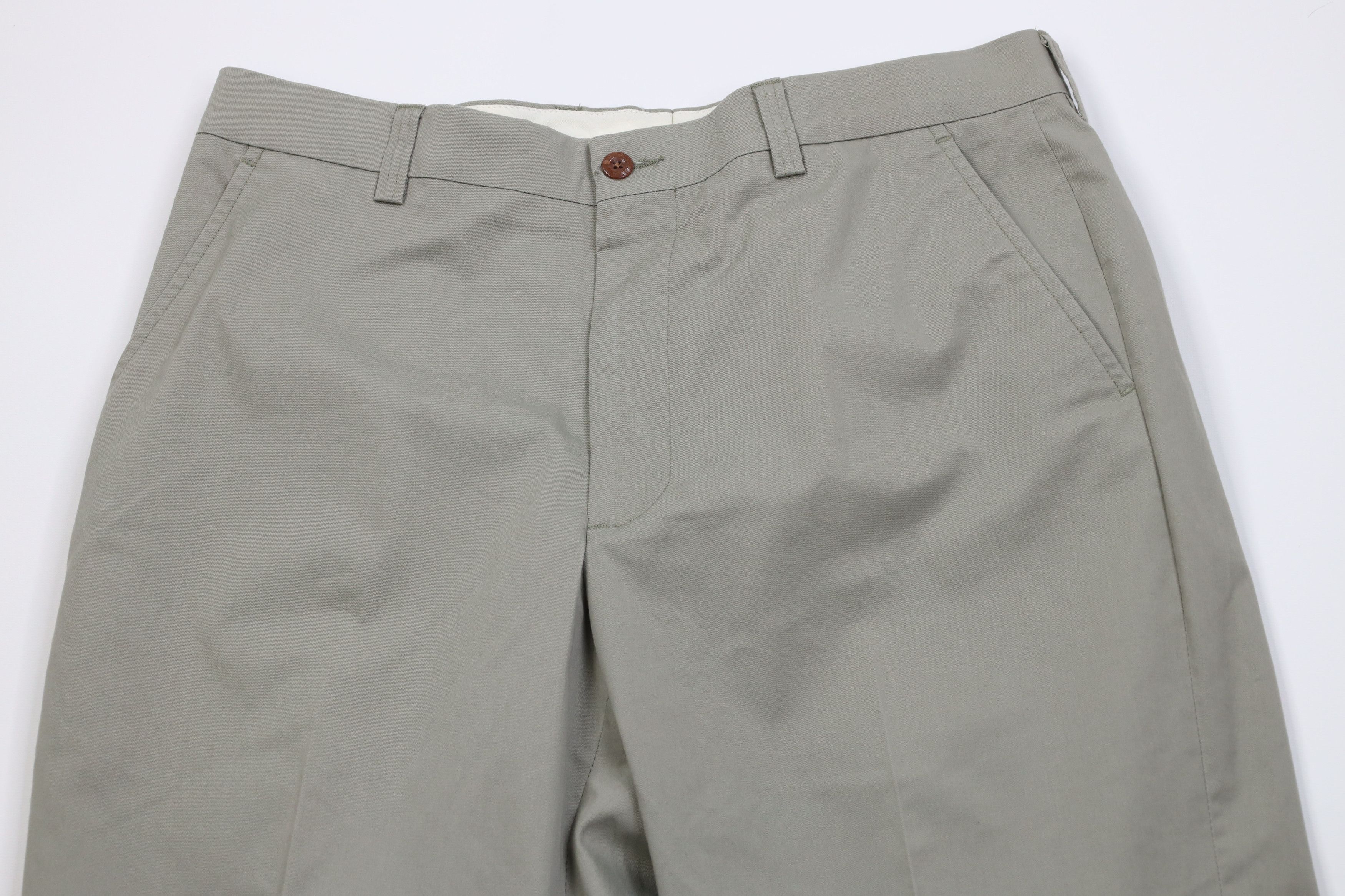 Orvis Vintage 90s Orvis Wide Leg Chino Pants Trousers Light Green Size US 34 / EU 50 - 2 Thumbnail