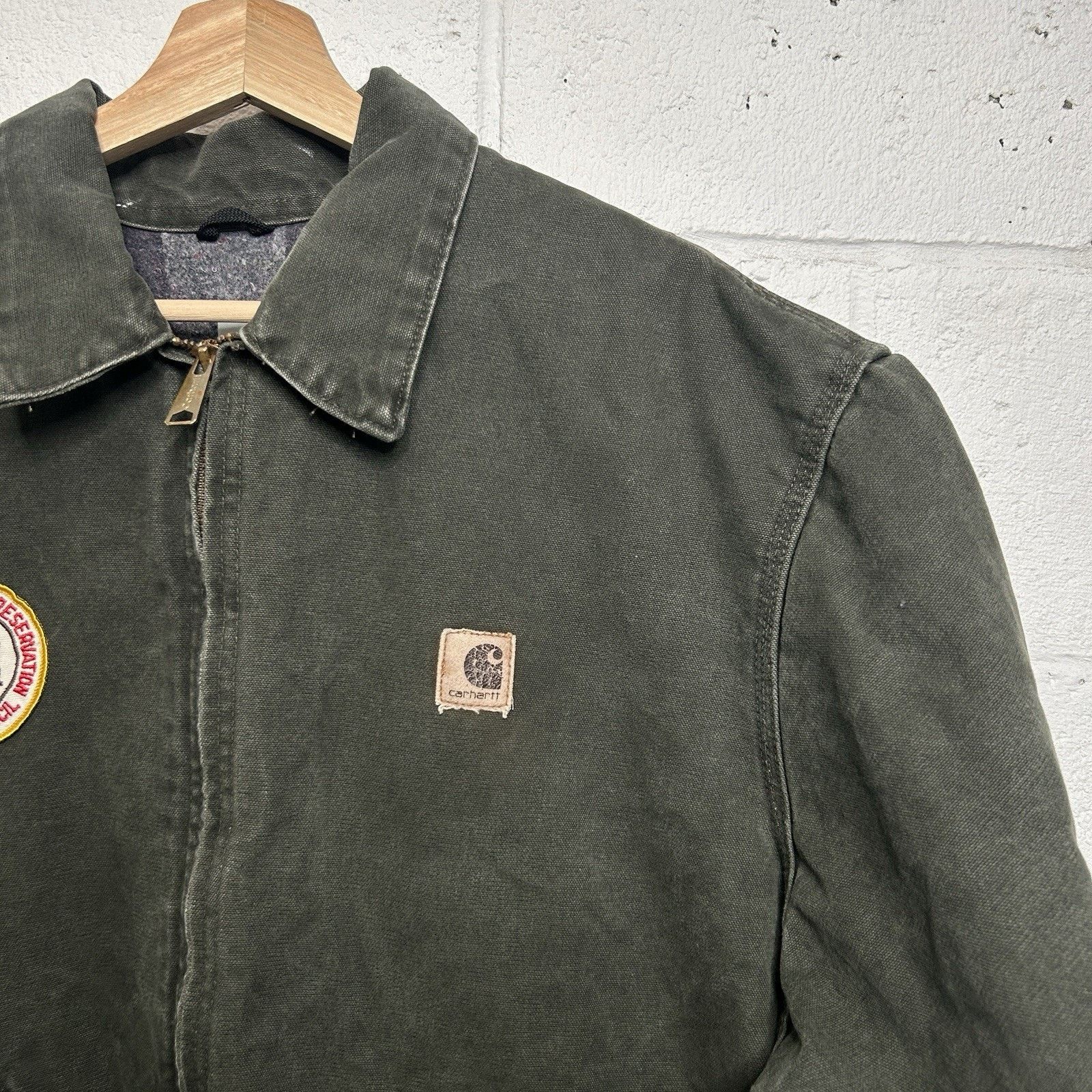 Carhartt Vintage Carhartt Blanket-Lined Detroit Jacket “Moss” J146 Size US XL / EU 56 / 4 - 3 Thumbnail
