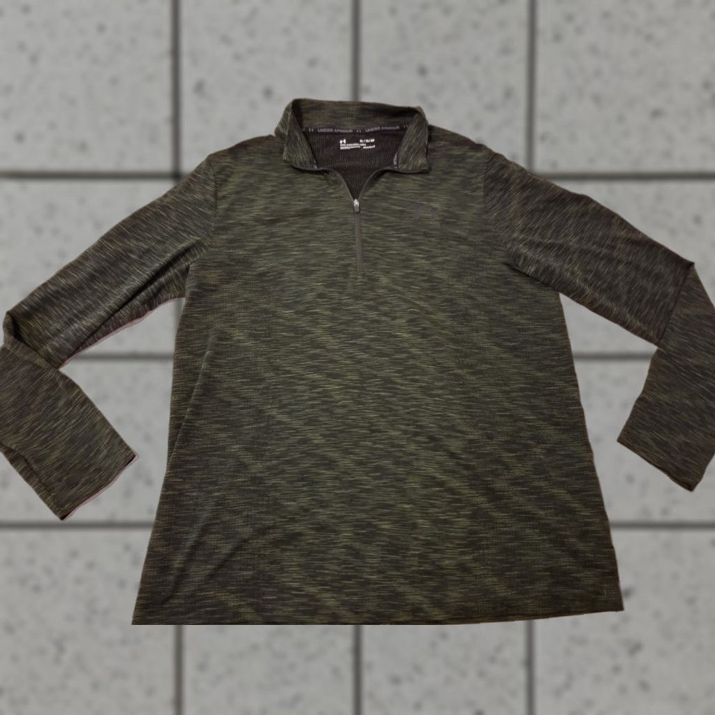 Under Armour Mens Under Armour Half Zip Shirt XL Green Athletic Gym Workout Size US XL / EU 56 / 4 - 1 Thumbnail