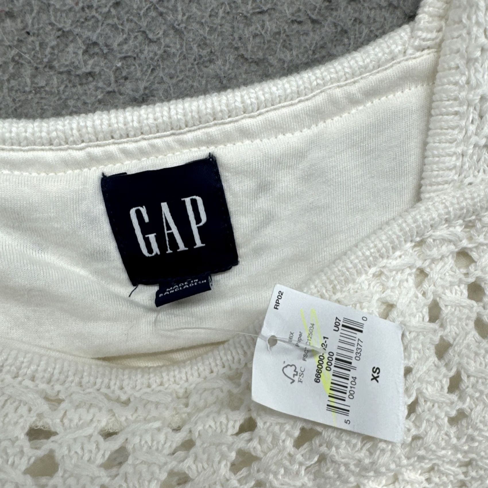 Gap Gap Women's White Loose Knit Sleeveless Lined Dress XS New Size XS / US 0-2 / IT 36-38 - 3 Thumbnail