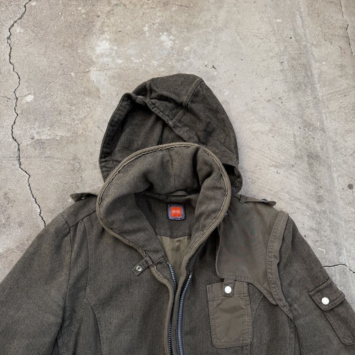 Hugo Boss Vintage Hugo Boss Orange Military Blazer Hooded Jacket Size M / US 6-8 / IT 42-44 - 6 Thumbnail