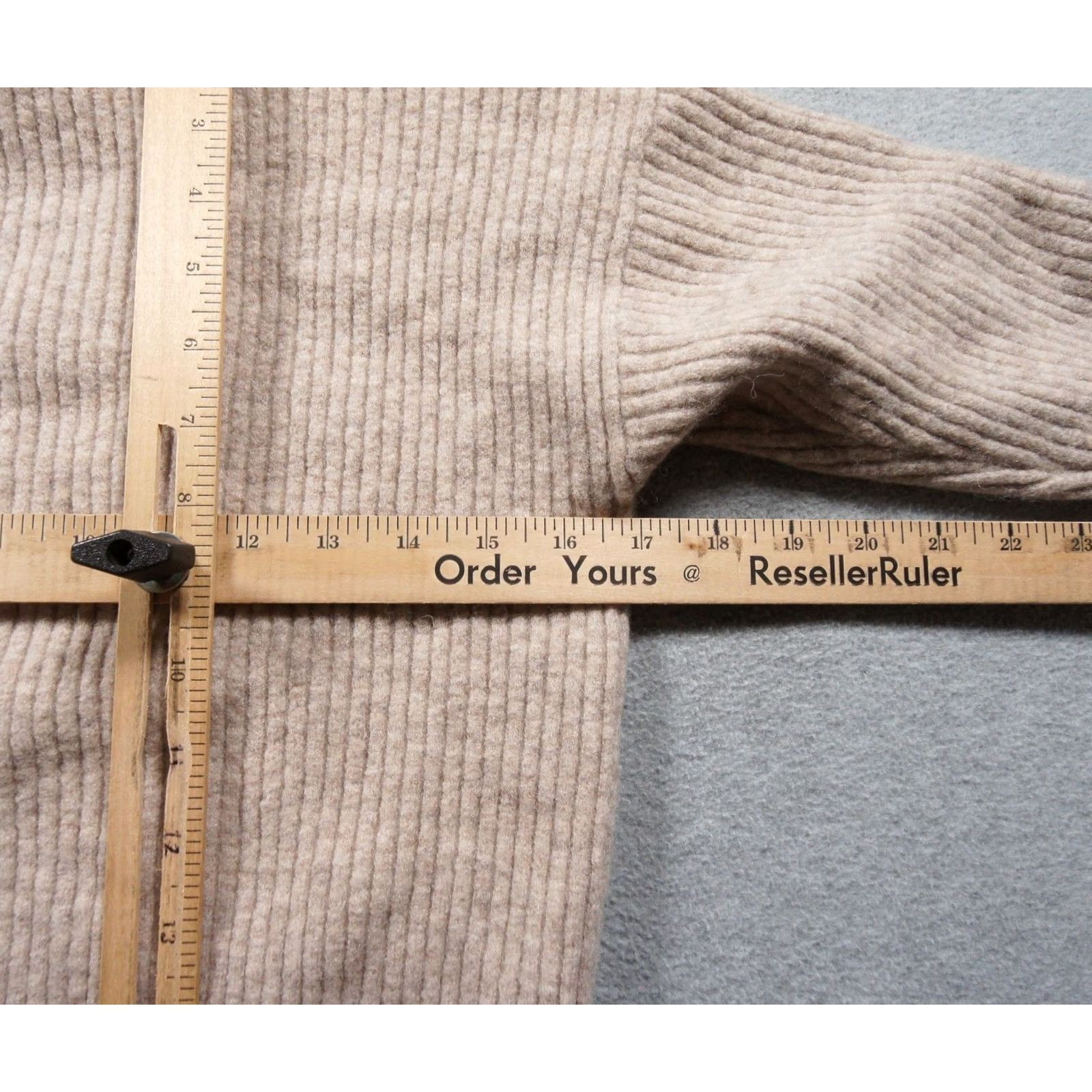 Club Monaco Club Monaco Sweater Womens XS Beige Ribbed Knit Mock Neck Wool Alpaca Blend Pullover Knit Size XS / US 0-2 / IT 36-38 - 7 Thumbnail