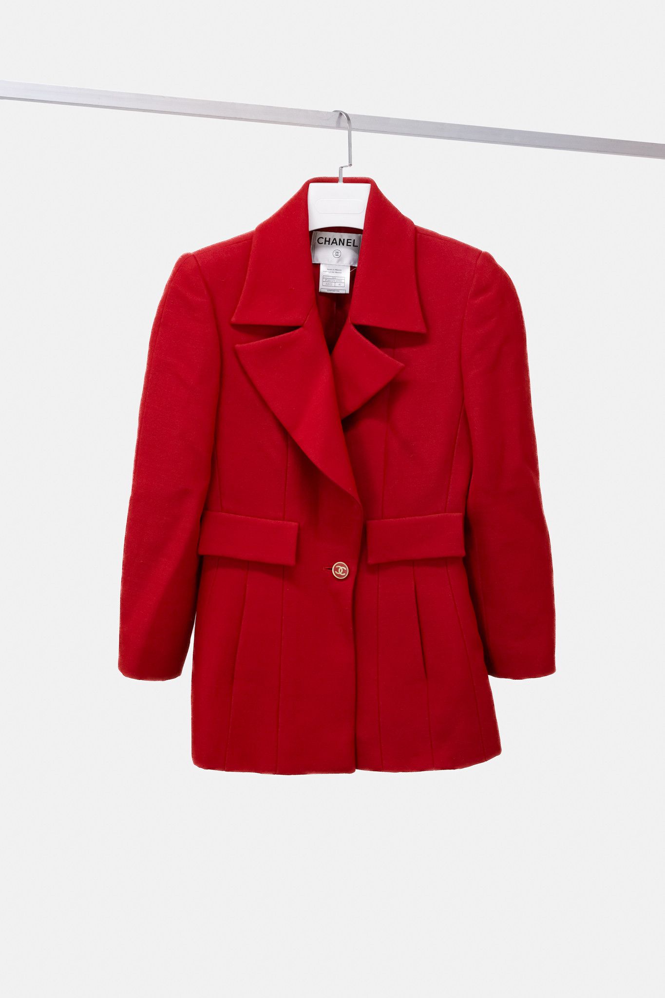 Chanel 01A Red Wool Blazer