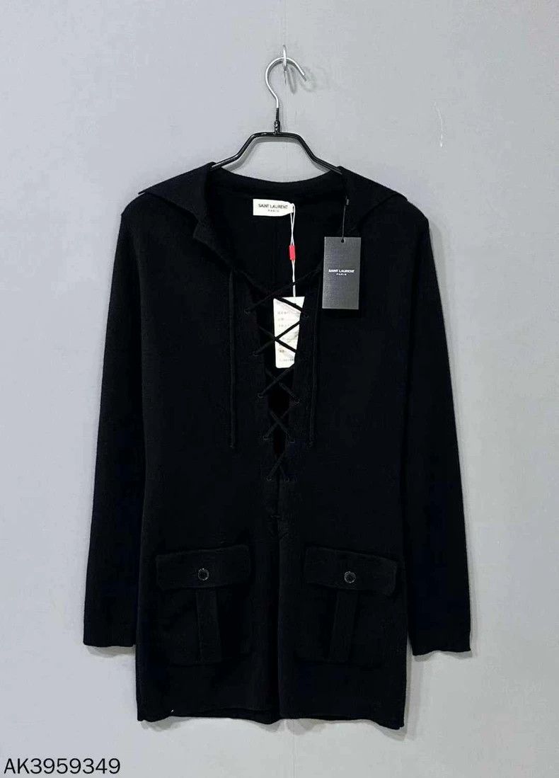 Saint Laurent Paris Saint Laurent ParisStrappy Long Sleeve Cropped Dress 2504- Size S / US 4 / IT 40 - 1 Thumbnail