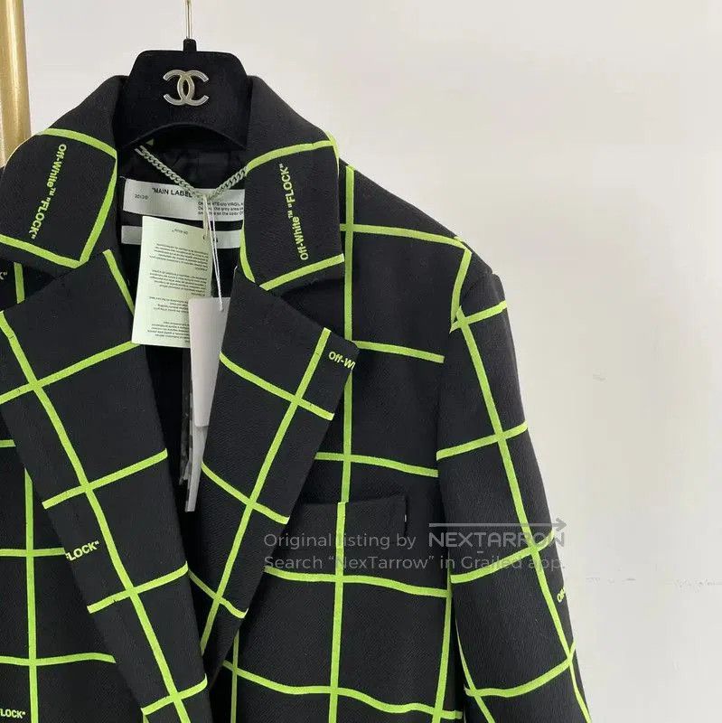 Off-White Off-White Green Plaid Long Coat . Size S / US 4 / IT 40 - 2 Thumbnail