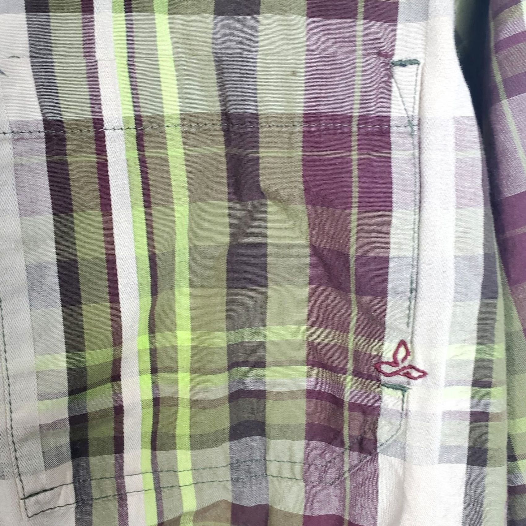 Prana PrAna Shirt Mens Large Brown Green Plaid Long Sleeve Black Pearl Snap Western Shirt Size US L / EU 52-54 / 3 - 5 Thumbnail
