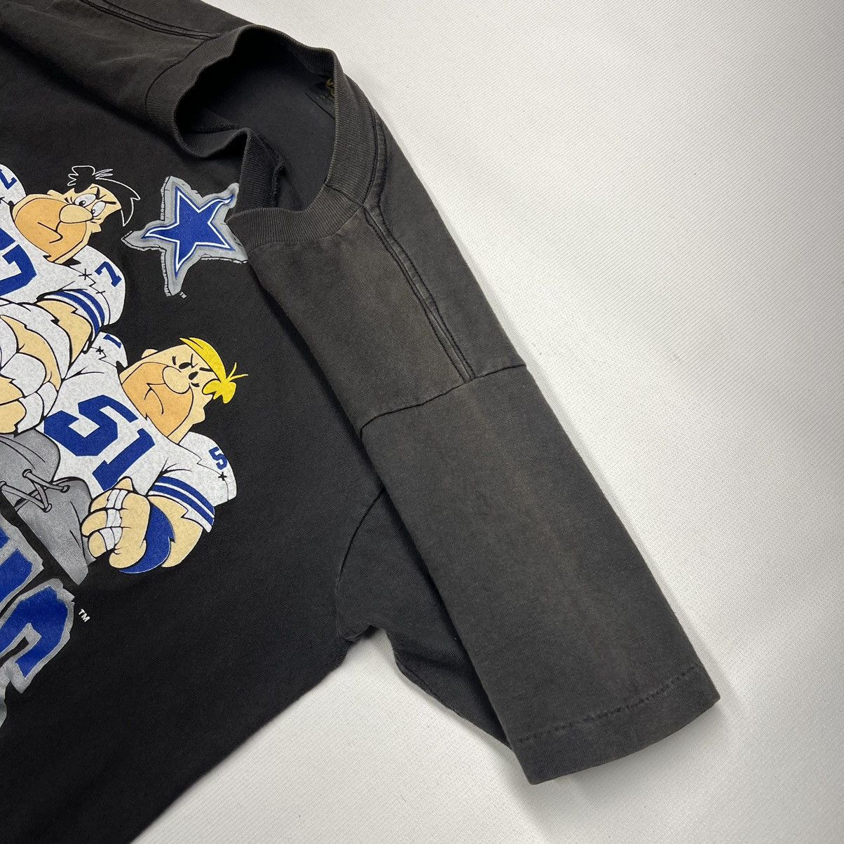 Vintage VTG Dallas Cowboys Flintstones Tee Shirt Black NFL Cartoon Size US L / EU 52-54 / 3 - 12 Thumbnail