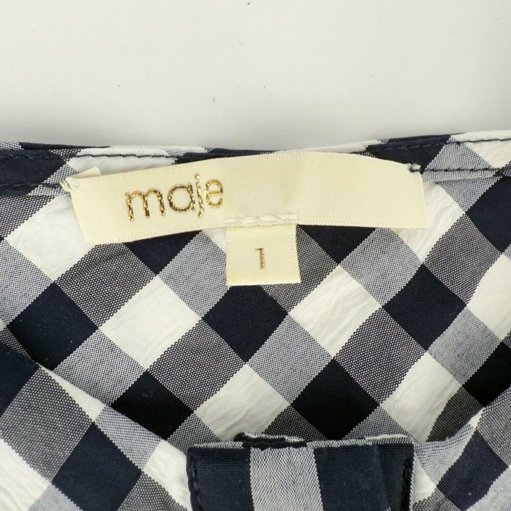 Maje MAJE Lapri Gingham Cropped Off Shoulder Checkered Top 1 / S Size XS / US 0-2 / IT 36-38 - 5 Thumbnail