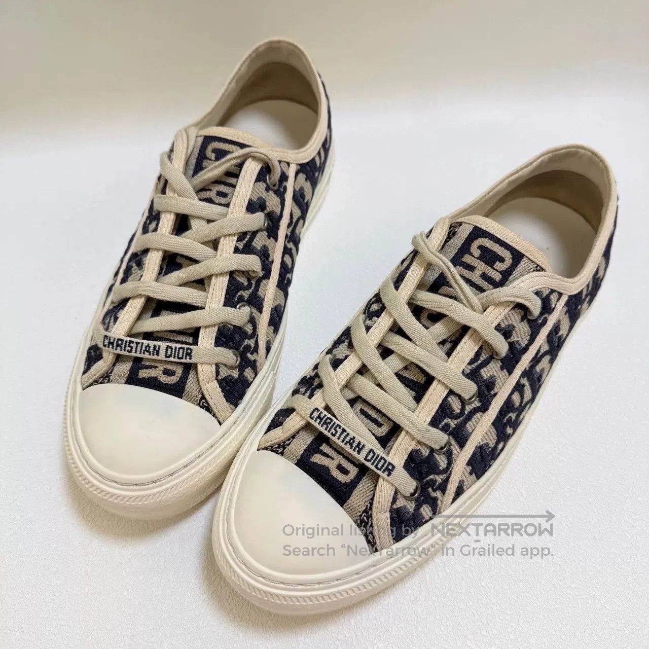 Dior dior walk'n'dior embroidered canvas sneakers. Size US 8.5 / IT 38.5 - 1 Thumbnail