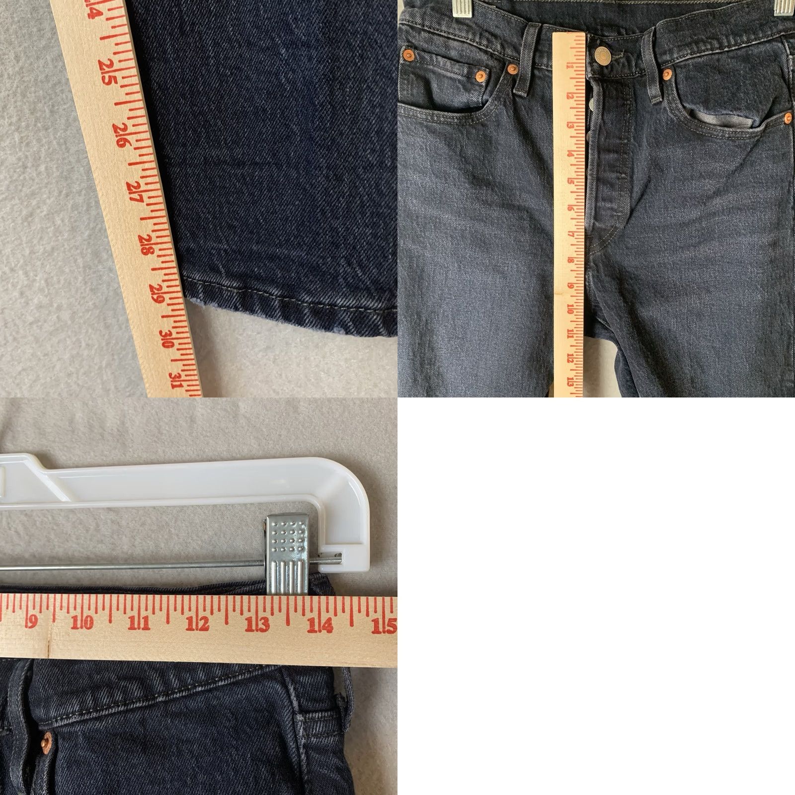 Levi's Levi's Premium 501 S Jeans Women 28x30 Black Button Fly Distressed Western Retro Grunge Hipster School Y2K Floral? Wait. Size 28" / US 6 / IT 42 - 8 Thumbnail