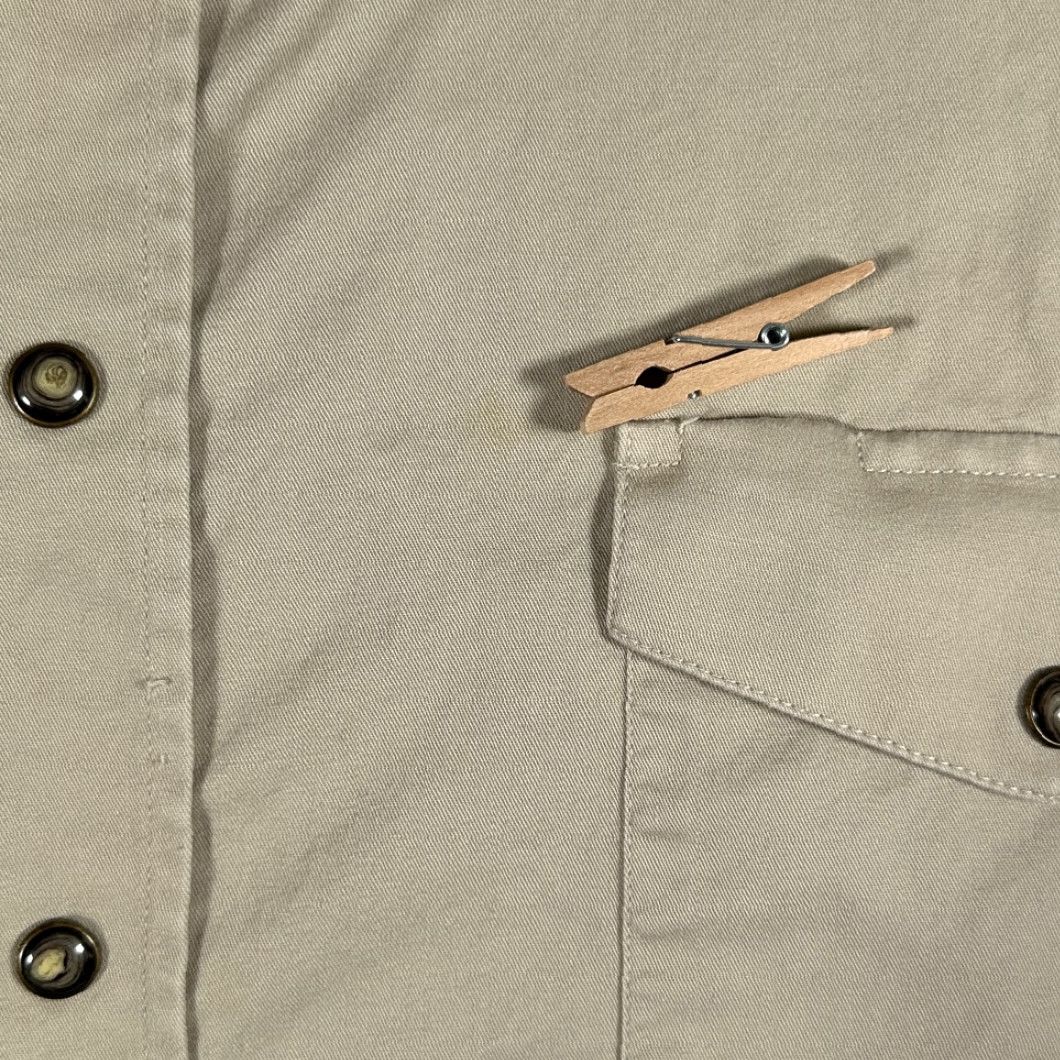 Vintage Panhandle Slim Shirt Adult MEDIUM Brown Western Cowboy Solid Long Sleeve Button-Up Pearl Snap Front Pockets Mens Size US M / EU 48-50 / 2 - 7 Thumbnail