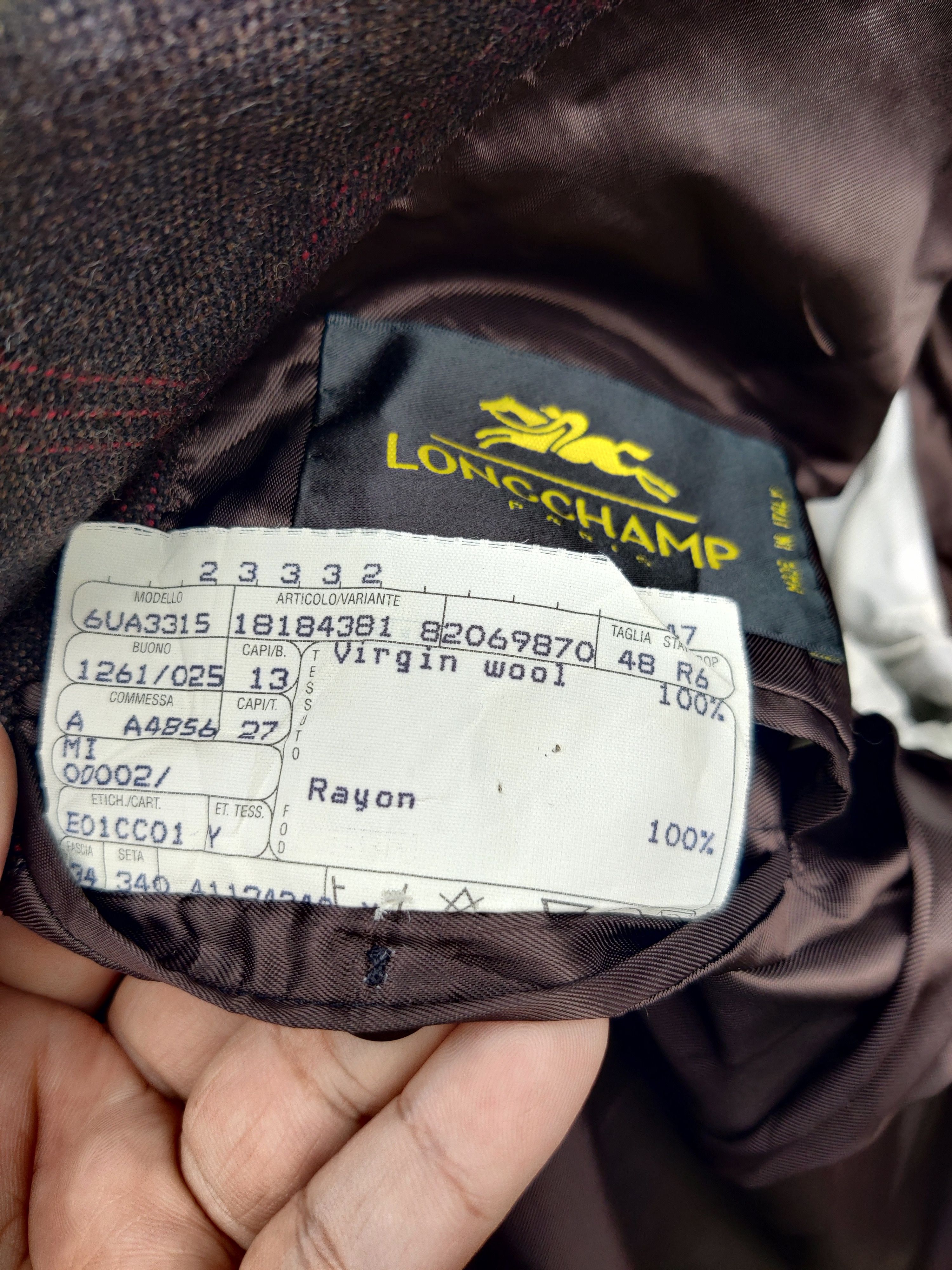 Longchamp Vintage Ormezzano Longchamp Virgin Wool Designer Coat Size 48R - 6 Thumbnail