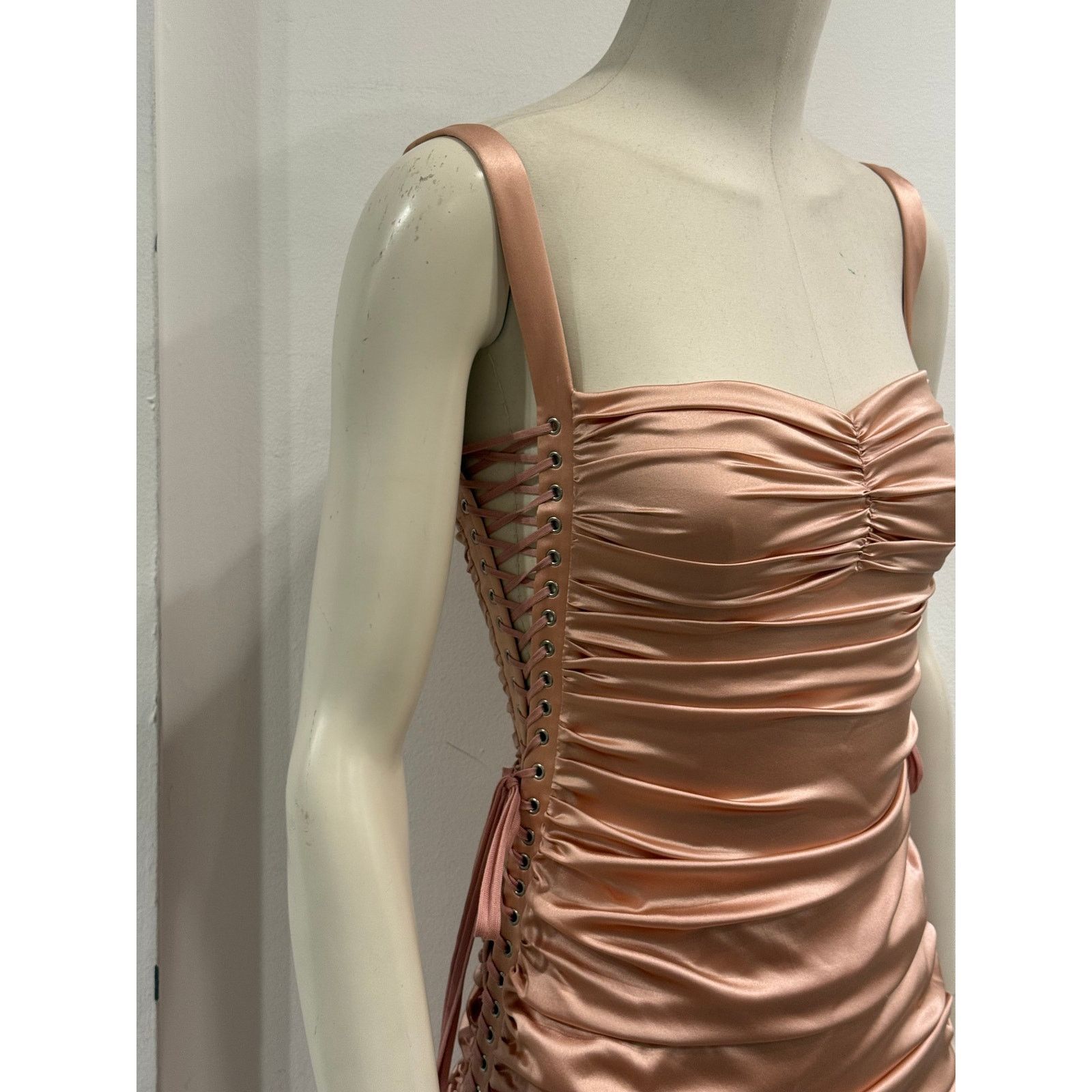 Dolce & Gabbana S/S2003 Dolce & Gabbana lace-up bondage ruched silk dress Size M / US 6-8 / IT 42-44 - 12 Thumbnail