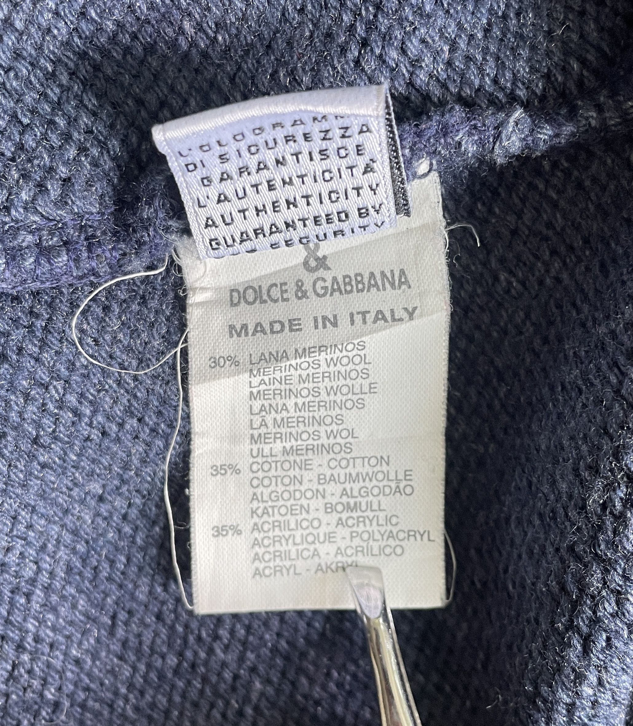 Dolce & Gabbana Dolce&Gabbanna Vintage Two-Tone Half Zip Sweater Size US XXS / EU 40 - 7 Thumbnail