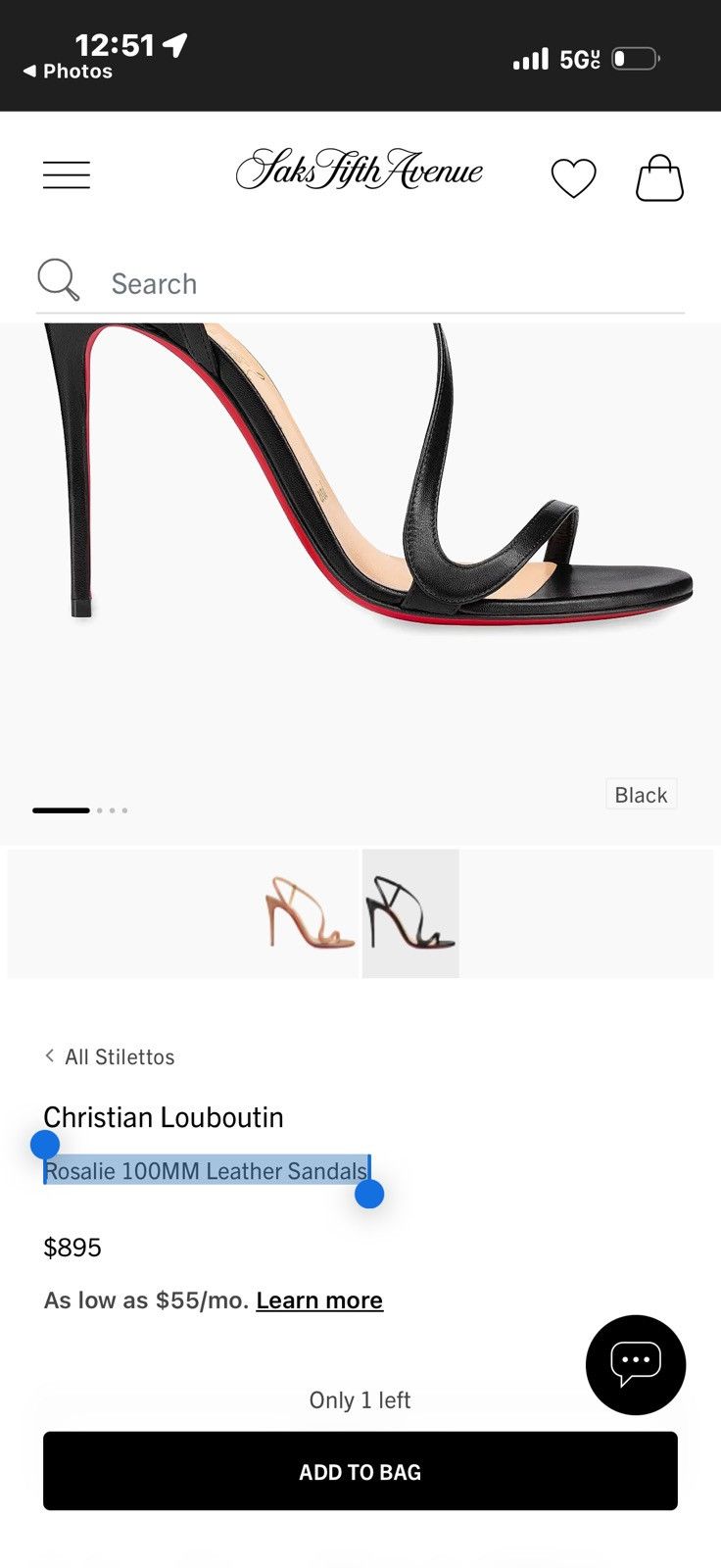 Christian Louboutin Christian Loubatin Rosalie 100MM Leather Sandals Size US 7 / IT 37 - 1 Thumbnail