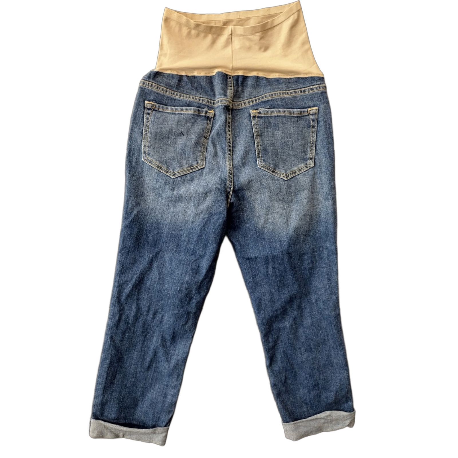 Old Navy Old Navy Distressed Cuffed Blue Denim Maternity Jeans Size 4 Size 27" / US 4 / IT 40 - 1 Thumbnail