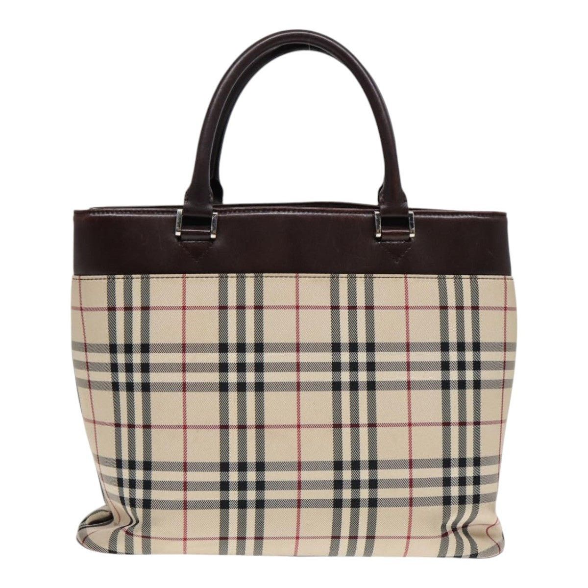 Burberry Burberry Nova Check Hand Bag Canvas Beige Silver Size ONE SIZE - 2 Thumbnail