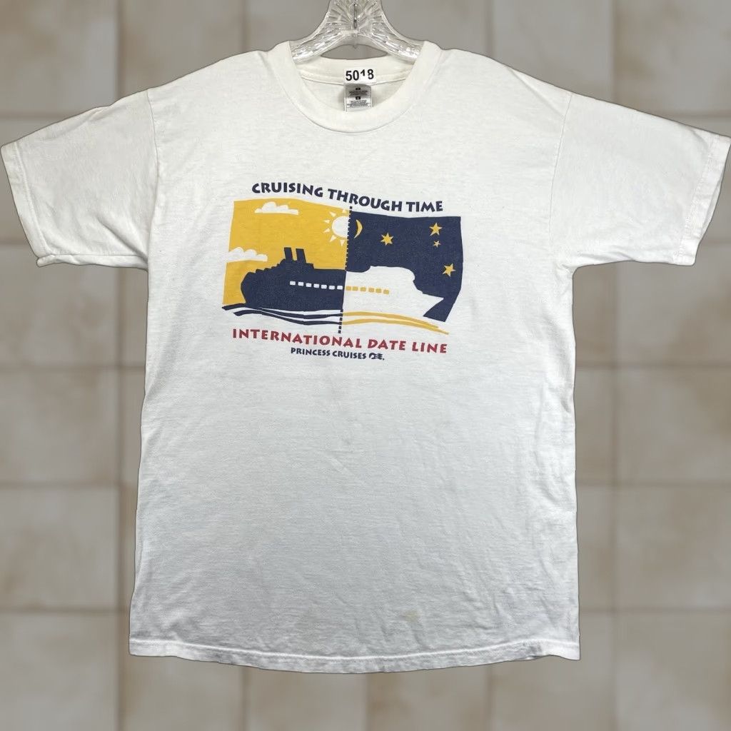 Fruit Of The Loom VINTAGE Princess Cruises T Shirt Graphic Print Men L White 90s Retro Cruise Ship Oceanic Logo Casual Shirts Mens Size US L / EU 52-54 / 3 - 1 Thumbnail