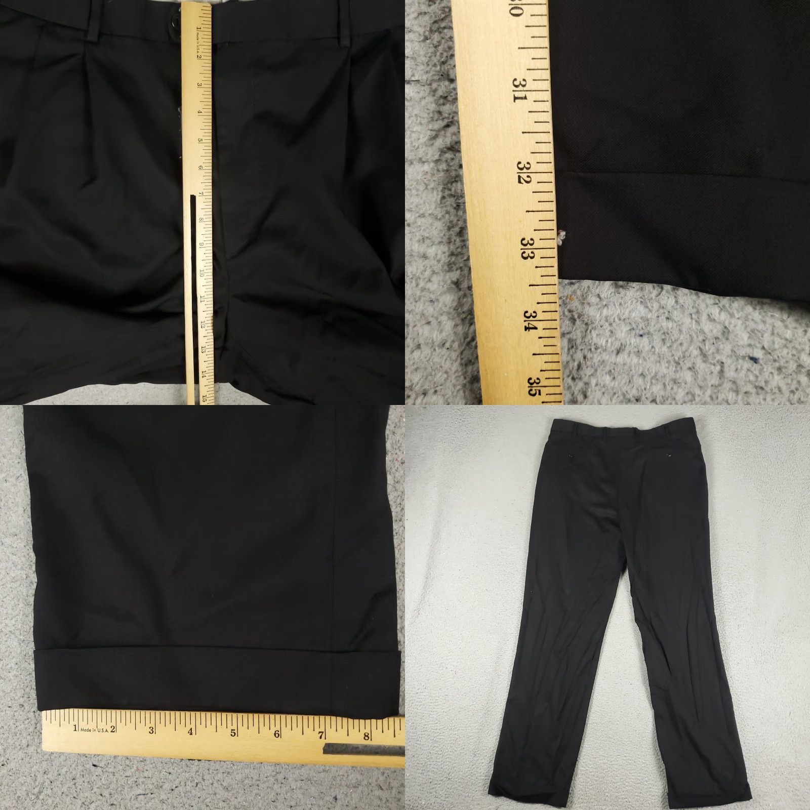 Zanella VINTAGE Zanella Mens Dress Pants 38 Black Wool Pleated Business Formal Cuffed Trousers Italy Size US 38 / EU 54 - 8 Thumbnail