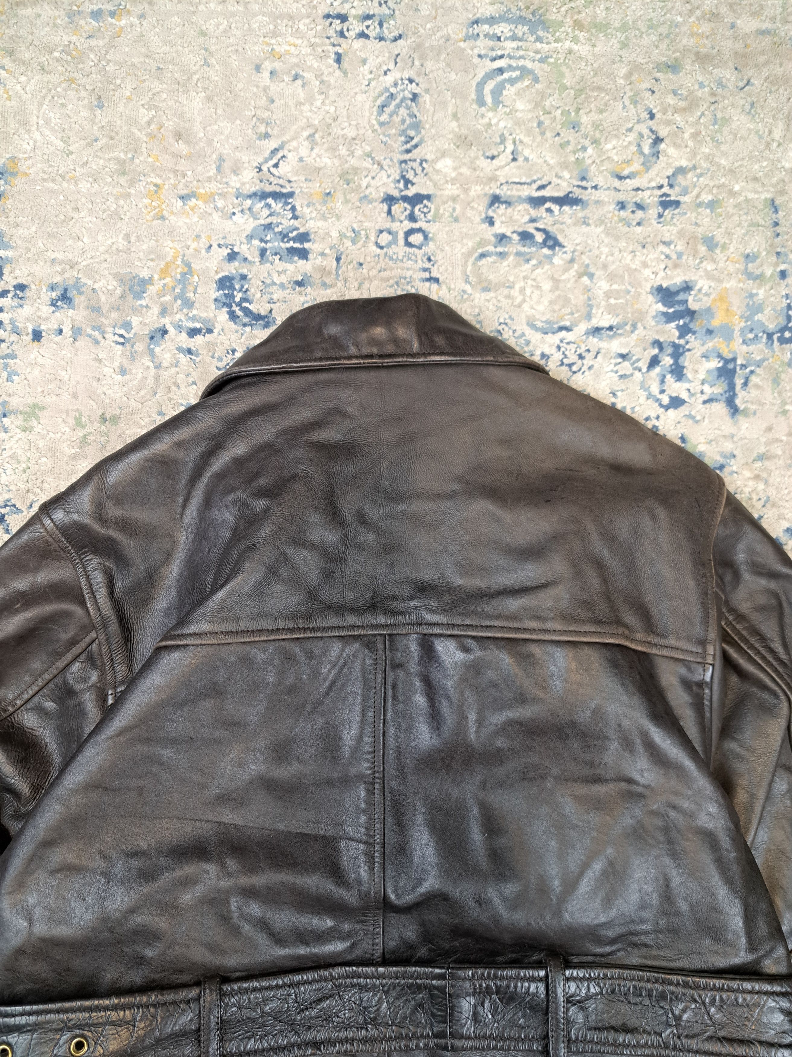 Armani Armani Double Breasted Heavyweight Leather Coat Archive Size US L / EU 52-54 / 3 - 8 Thumbnail