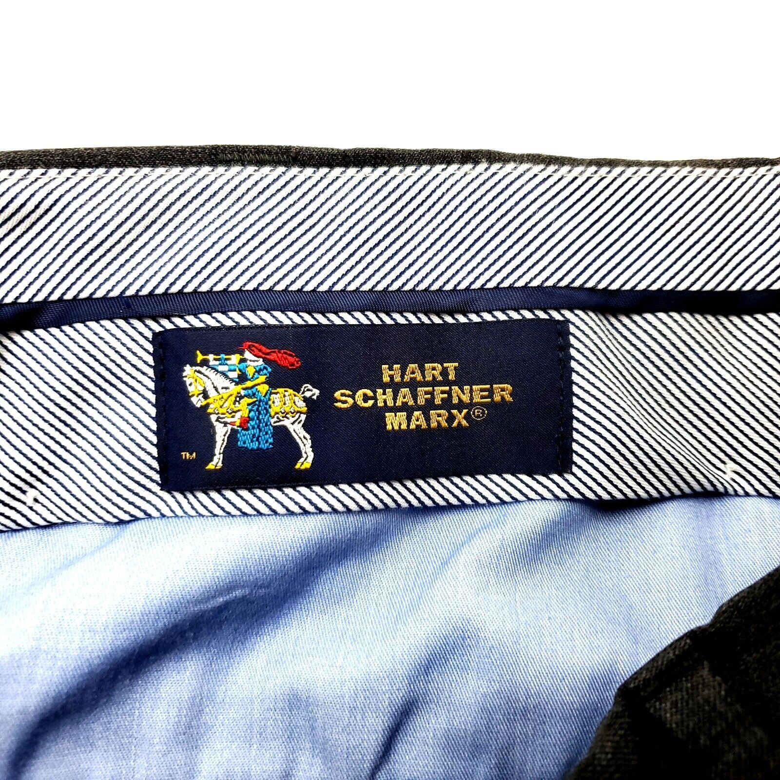 Hart Schaffner Marx Hart Schaffner Marx Wool Dress Pants 36/28 Gray Flat Front M Size 36R - 4 Thumbnail