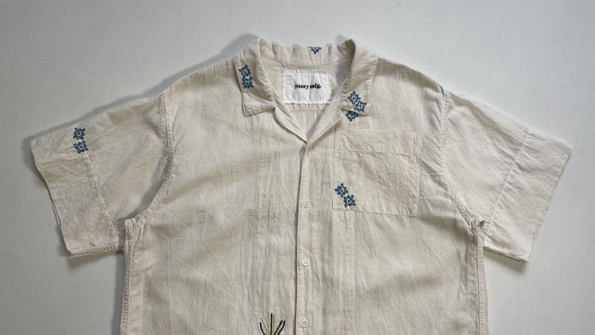 Story Mfg. ‘Greetings’ Embroidered Boxy Shirt Size US M / EU 48-50 / 2 - 2 Thumbnail