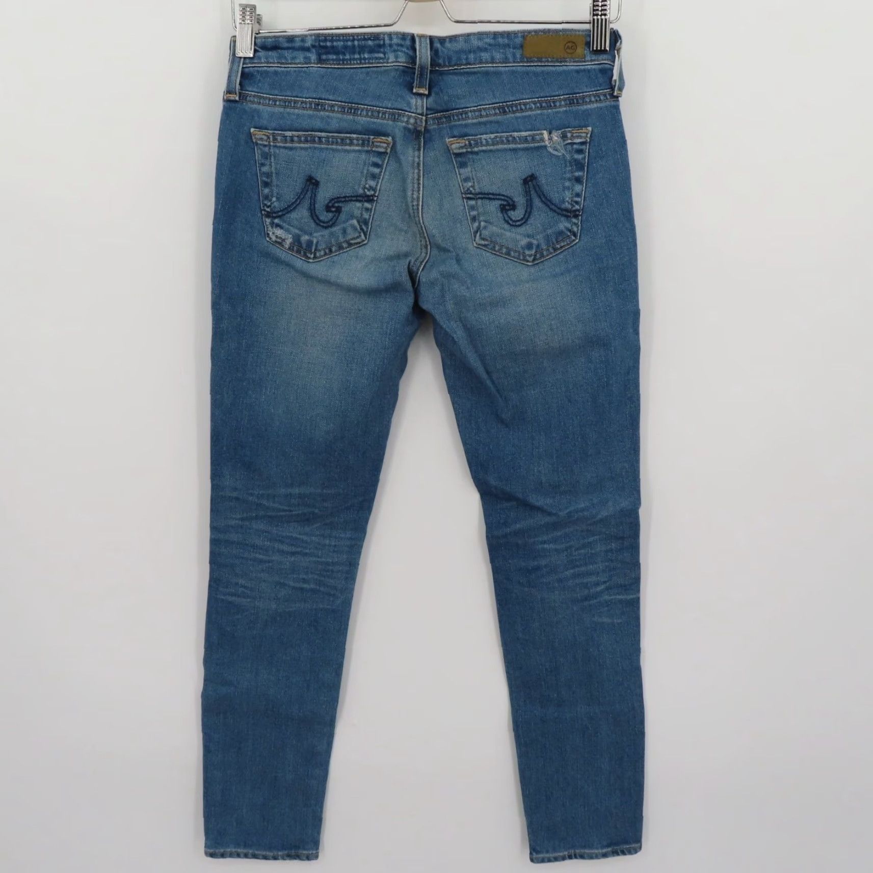 Denime VINTAGE? No. AG Adriano Goldschmied Womens 24 Stilt Cigarette Leg Distressed Blue Denim Jeans Shirt? Size 42" / US 20 - 7 Thumbnail