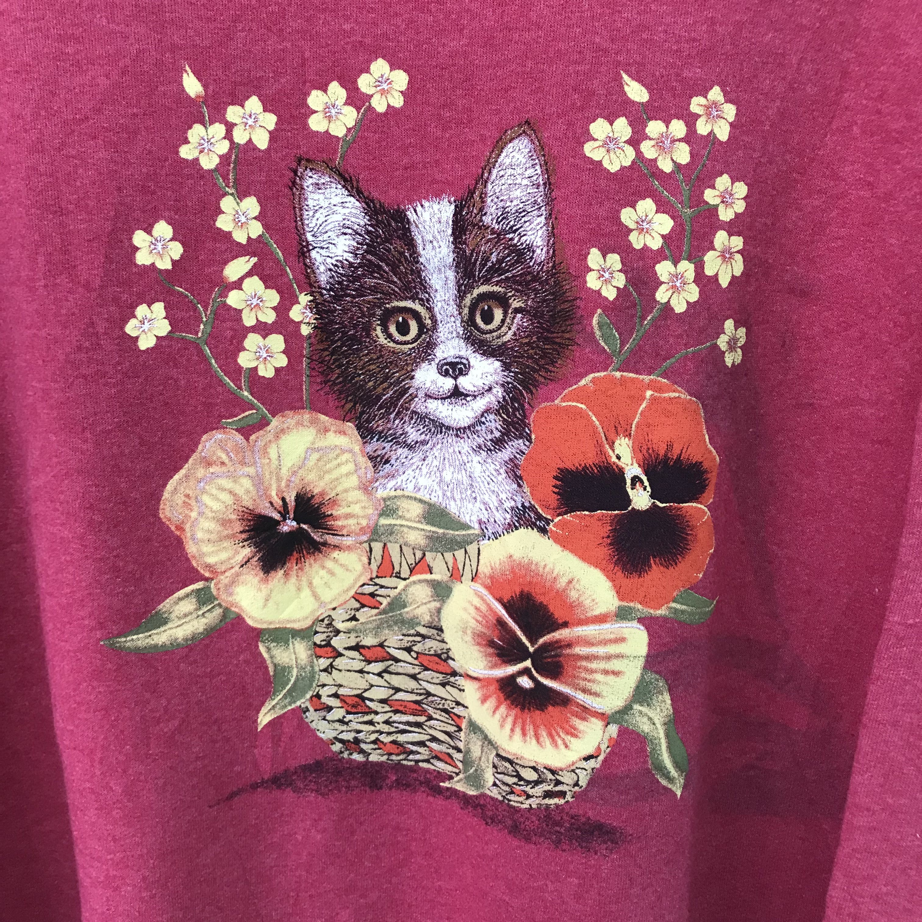 Vintage Vintage Kitten Cat Maroon Sweatshirt Xlarge - 605 Size US XL / EU 56 / 4 - 4 Thumbnail
