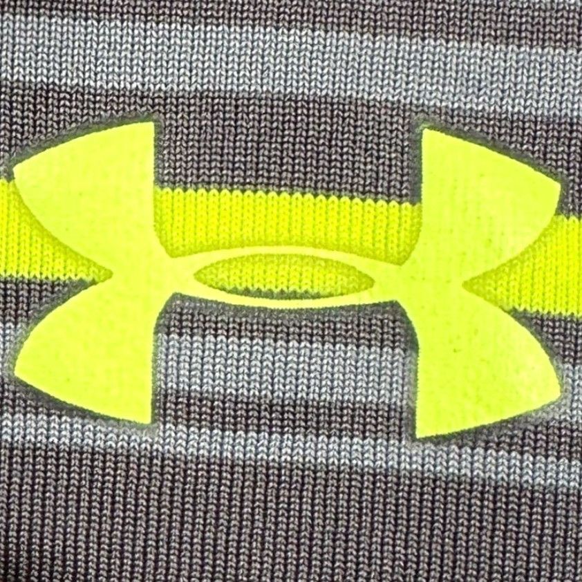 Under Armour Under Armour HeatGear Mens Large Shirt Polo Golf Striped Neon Gray Logo EUC Size US L / EU 52-54 / 3 - 6 Thumbnail