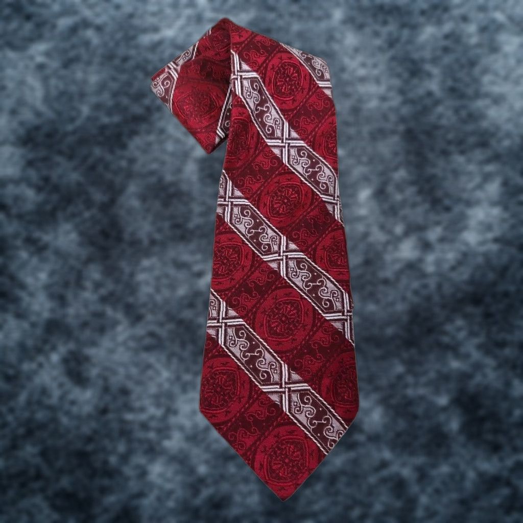 Vintage VINTAGE 1950s Red Paisley Neck Tie MCM 53" Size ONE SIZE - 1 Thumbnail