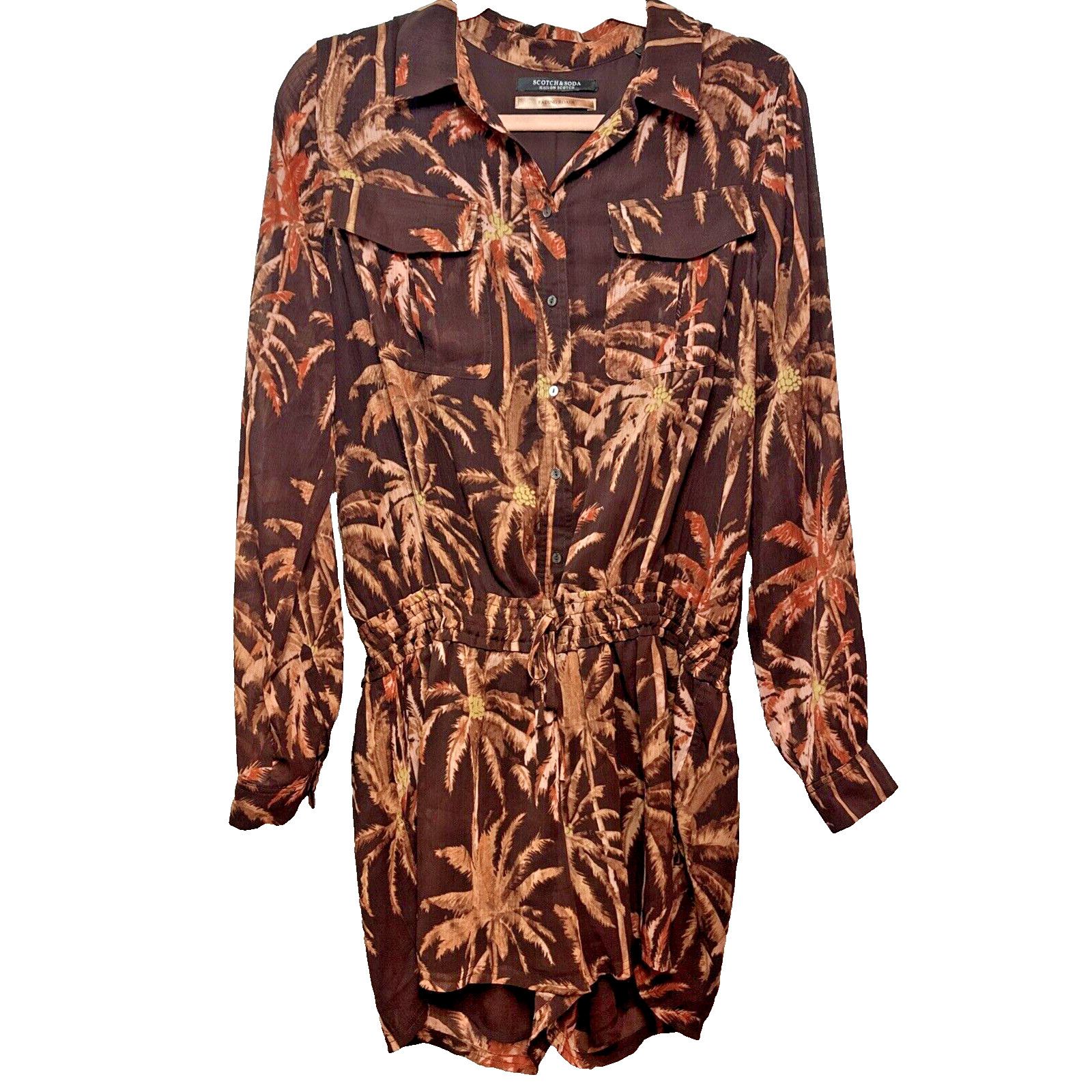 Scotch & Soda Scotch & Soda Fading Roads Tropical Romper Womens L Grunge Size 34" / US 12 / IT 48 - 2 Thumbnail