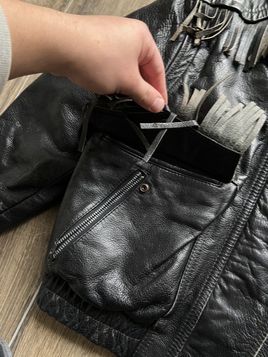 Genuine Leather × Vintage Vintage Chi Moda Cowboys leather jacket made in italy Size US S / EU 44-46 / 1 - 9 Thumbnail