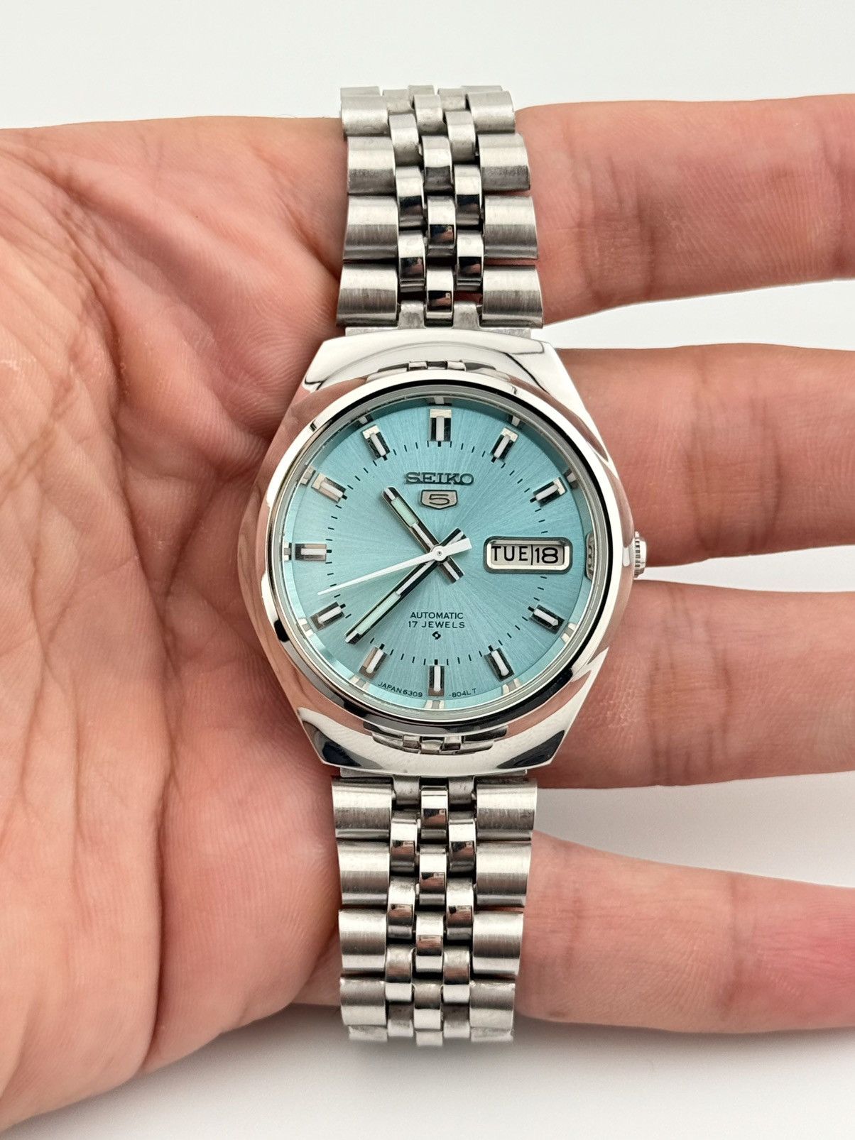 Seiko Seiko 5 Automatic Watch Vintage Men’s Wristwatch Sky Blue Size 36 - 2 Thumbnail