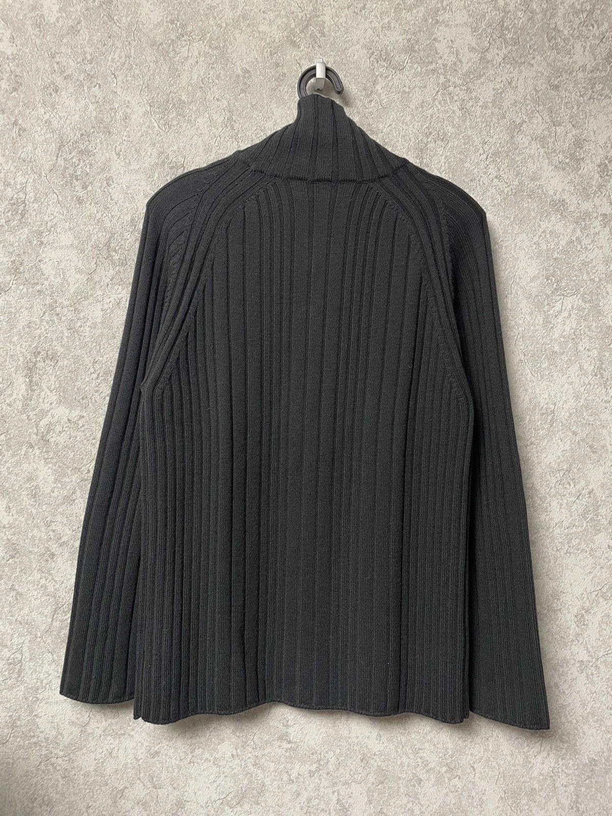 Armani Collezioni Vintage Armani Collezioni Black Wool Ribbed Sweater Luxury Size US L / EU 52-54 / 3 - 12 Thumbnail