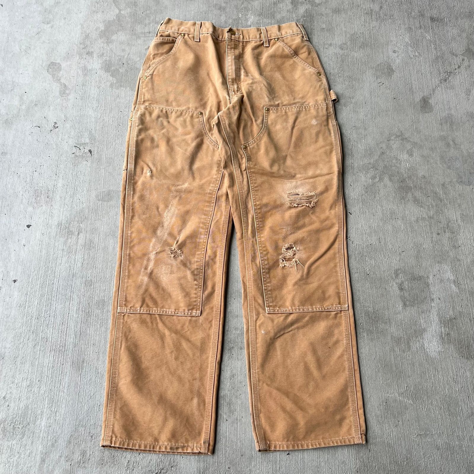 Carhartt brown double knee work wear carpenter pants