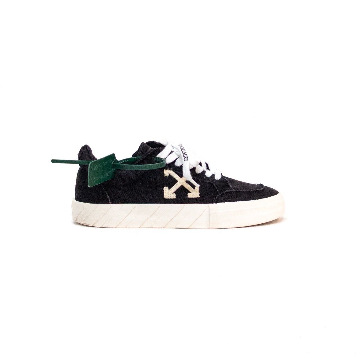 Off-White × Virgil Abloh Off-White Womens Vulcanized Low Top Sneakers BlackWhite US 8 Size US 8 / IT 38 - 3 Thumbnail