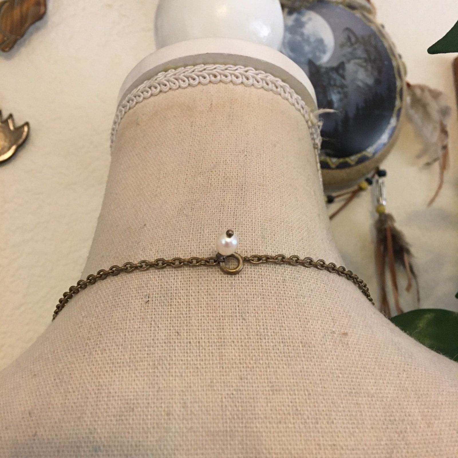Vintage Vintage faceted glass cluster brass tone necklace Size ONE SIZE - 4 Thumbnail