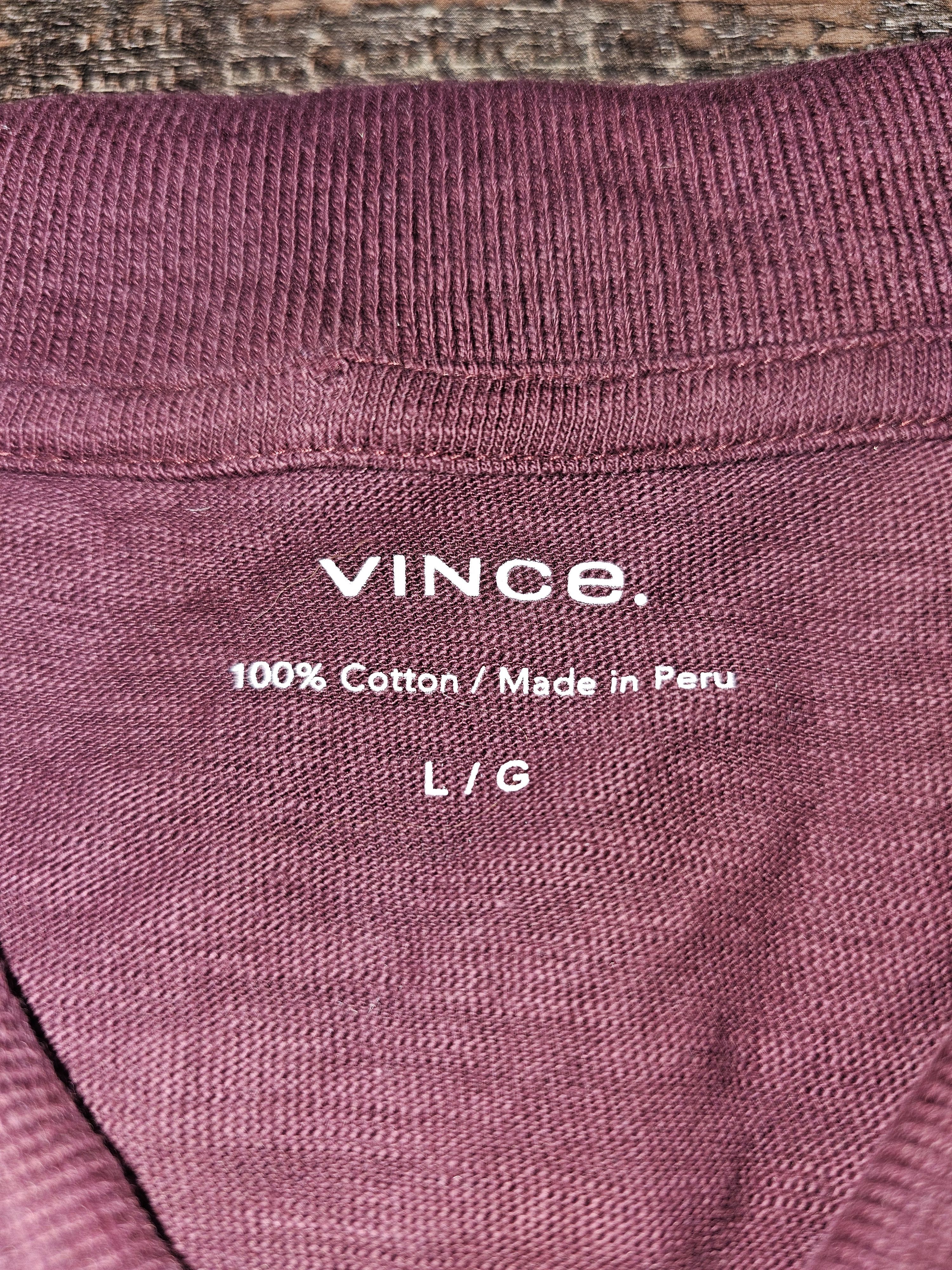 Vince Vince Burgundy Slub Cotton Polo (MSRP $115) Size US L / EU 52-54 / 3 - 2 Thumbnail